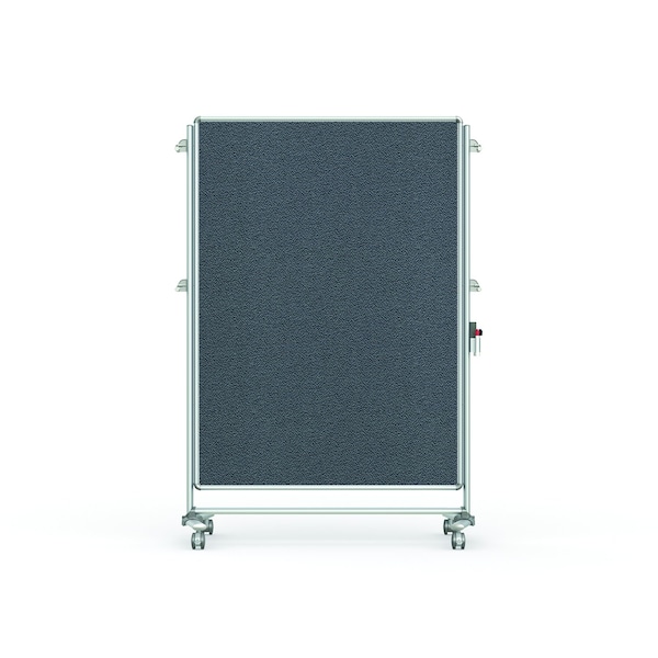 Partition Mobile 2-Sided Fabric Bulletin Board, 65"H x 46"W, Gray